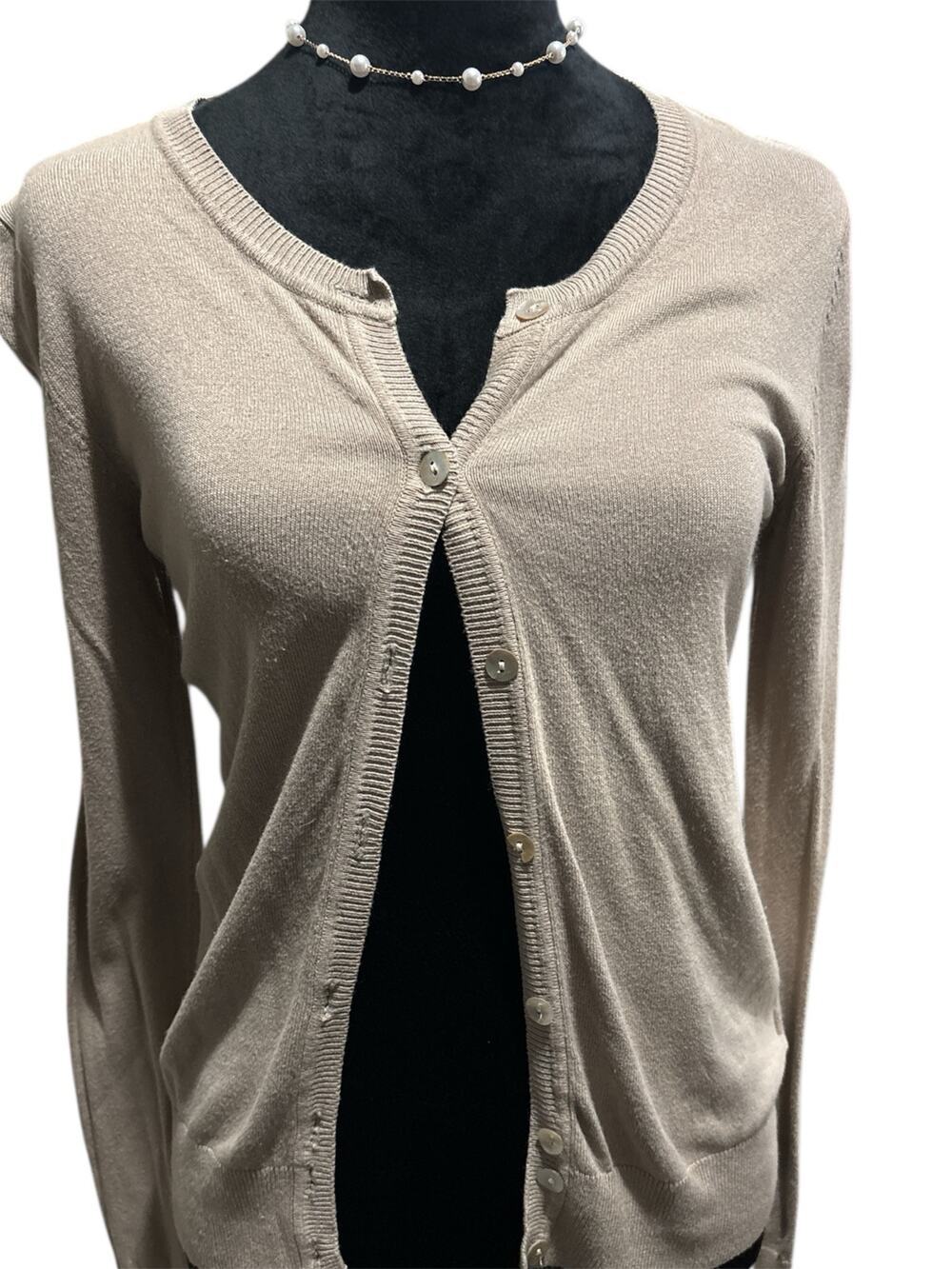 Jade & Ivory Tan Button-Up Cardigan – Size M, EUC